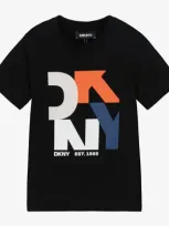 Dkny Kids' Logo-print Cotton T-shirt In Black