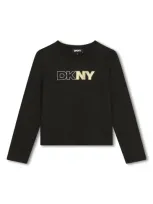 Dkny Kids' Logo-print Cotton T-shirt In Black