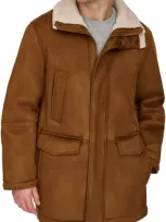 Dockers Men's Faux-shearling Coat In Cognac