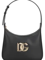 Dolce & Gabbana 3.5 Leather Shoulder Bag In Black