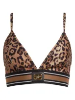 Dolce & Gabbana Dolce&gabbana Leopard Print Logo Bra Top