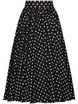 Dolce & Gabbana Polka-dot Cotton Midi Skirt In プリ