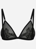 Dolce & Gabbana Lace And Tulle Soft-cup Triangle Bra In Black