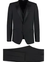 Dolce & Gabbana Wool Three-piece Suit In Black