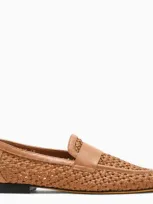 Doucal's Woven Leather Moccasin In Brown