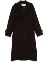 Dries Van Noten Belted Trench Coat In Brown