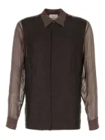 Dries Van Noten Brown Crepe Shirt