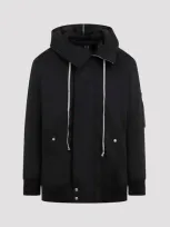 Drkshdw Hooded Long Bomber In Black