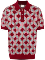 Drôle De Monsieur Drole De Monsieur La Maille Polo Géométrique In Red