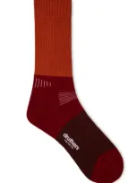 Druthers Nyc Vivo Merino Wool Function Blocked Boot Sock In Burgundy