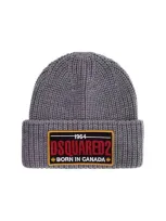 Dsquared2 Cappello Beanie Con Patch Logo In Grey