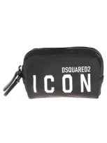 Dsquared2 Icon Logo Print Pouch In Nero