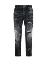 Dsquared2 Super Twinky Fit Cotton Denim Jeans In Multicolor