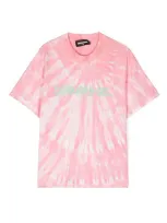 Dsquared2 Kids' Logo-print Tie-dye Cotton T-shirt In Pink