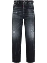 Dsquared2 Ripped Straight-leg Jeans In Black