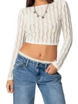 Edikted Twisted Back Knit Crop Top In Beige