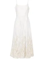 Elie Saab Arboreal Midi Dress In White