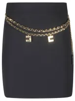 Elisabetta Franchi Belted Skirt In Black