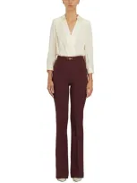 Elisabetta Franchi Horsebit Combined Jumpsuit In Red/neutrals