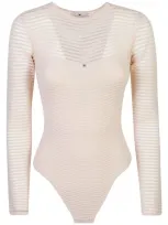 Elisabetta Franchi Long-sleeved Bodysuit In Pink