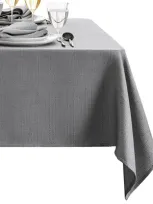 Elrene Home Fashions Laurel Solid Texture Water And Stain Resistant Tablecloth, 52 X 70 In Gray