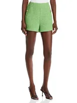 Endless Rose Tweed Button Trim Shorts In Green