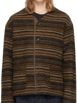 Engineered Garments Brown Fair Isle Cardigan In Ps013 A - Brown Fair