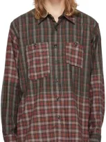 Engineered Garments Green & Red Check Shirt In Pf007 Olive/red Cott