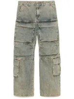 Entire Studios Acid-wash Cargo Jeans In Blue