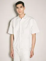 Entire Studios Short-sleeved Cotton Shirt In Crea,