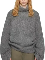 Entire Studios Gray Lute Knit Turtleneck In Grey