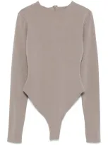 Entire Studios Ls Bodysuit In Grey