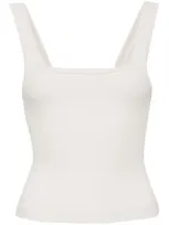 Entire Studios Womens Rice Square-neck Stretch Organic-cotton Tank Top In White