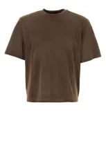 Entire Studios Bleached-effect Organic-cotton T-shirt In Brown