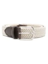 Eraldo Leather-trim Interwoven Belt In Neutrals