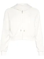 Eres Cropped Hooded Sweatshirt In White