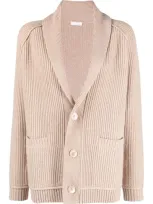 Eres Maxime Ribbed-knit Cardigan In Neutrals