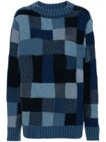 Eric Bompard Patchwork Jumper In Blue