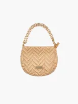 Eric Javits Chain Pouch Raffia In Peanut