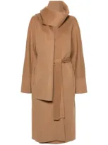 Erika Cavallini Belted Coat In Brown