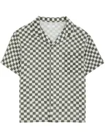 Erl Checked Short-sleeve Shirt In Grey