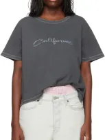 Erl Gray 'california' Signature T-shirt In 1 Black