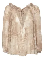 Ermanno Firenze Printed Blouse In Beige