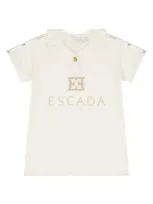 Escada Kids' Logo T-shirt In Neutrals