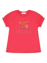 Escada Kids' Logo T-shirt In Pink