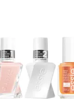 Essie Gel Couture Nude Nail Polish Top Coat And Apricot Cuticle Oil Care Bundle In Multi