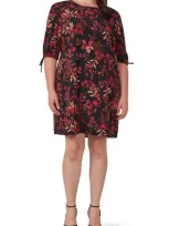 Estelle Print Shift Dress In Pink/black