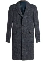 Etro Single-breasted Coat In Blue