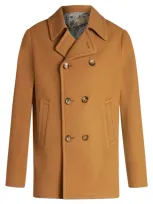 Etro Pea Coat In Brown