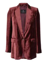 Etro Velvet Single Breast Jacket In Red